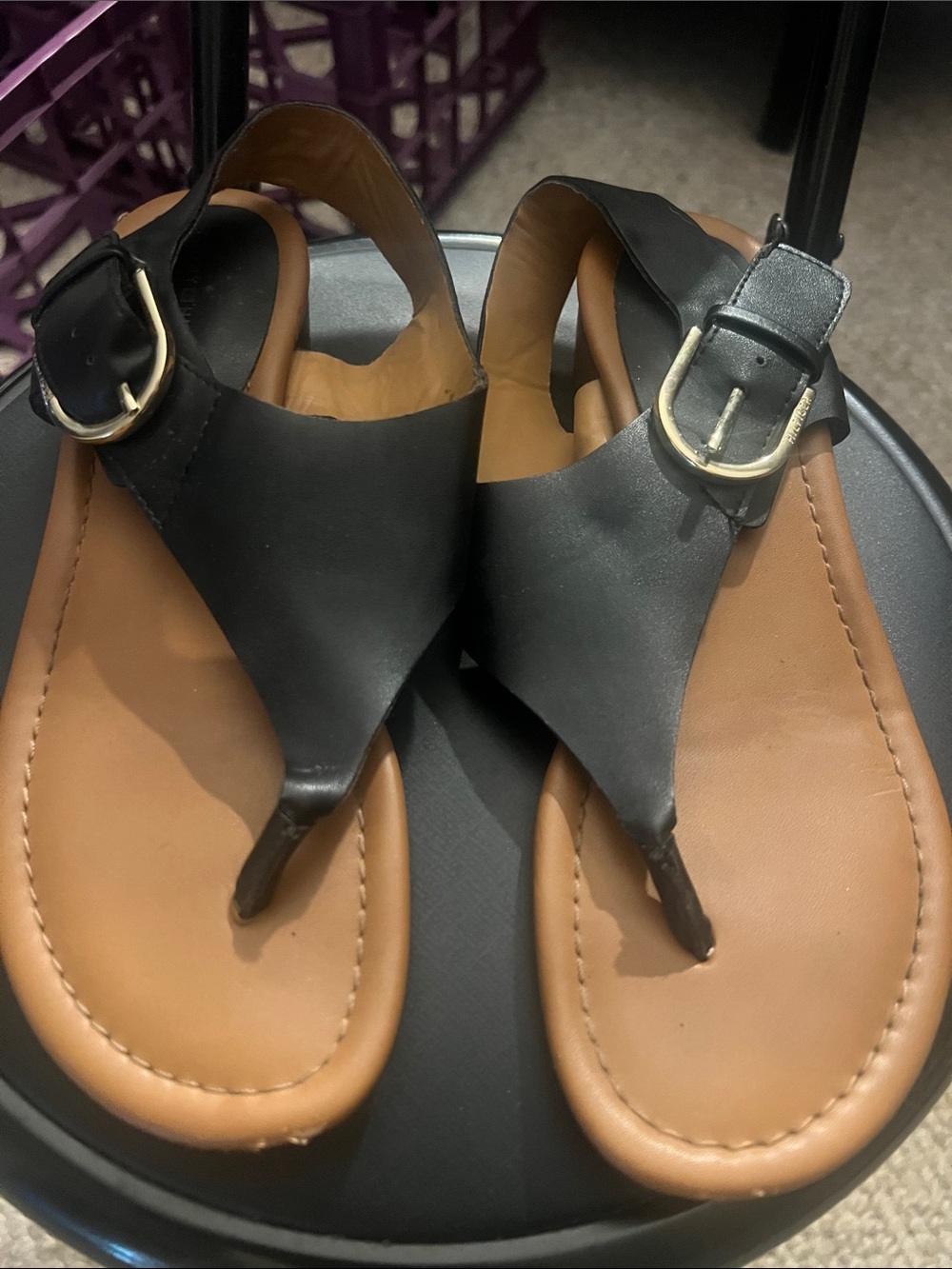Tommy Hilfiger Tan Slide Sandals